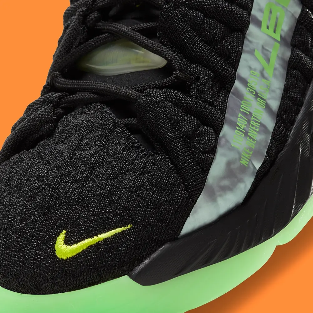 Giày Nike LeBron 18 GS 'Black Crimson Volt' CW2760-009 - Ảnh 5