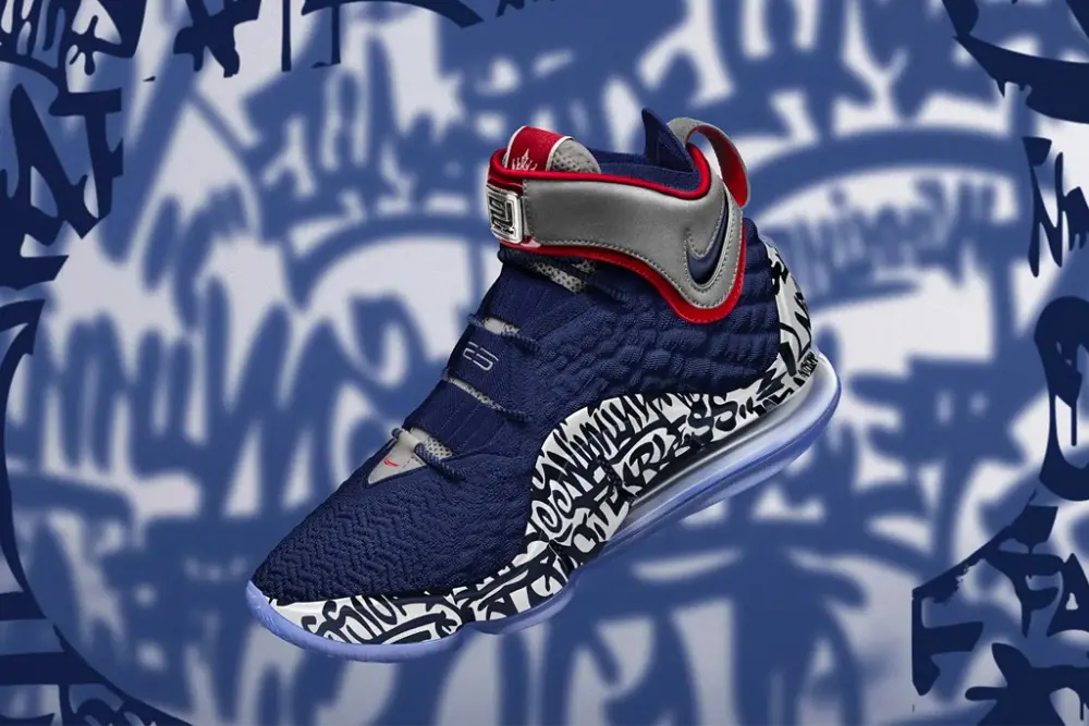 Giày Nike LeBron 17 EP 'Cold Blue Graffiti' CT6052-400 - Ảnh 5