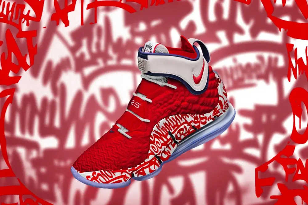 Giày Nike LeBron 17 'Graffiti Remix Red' CT6047-600 - Ảnh 4
