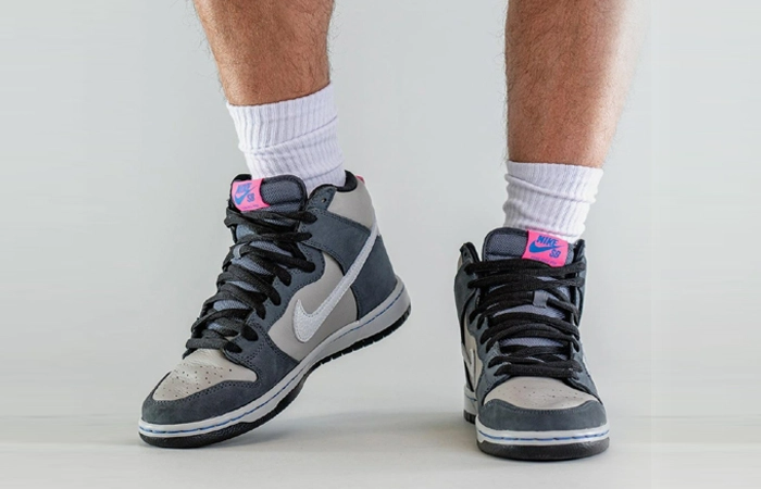 Giày Nike SB Dunk High Pro Medium Grey Pink DJ9800-001 - Ảnh 3