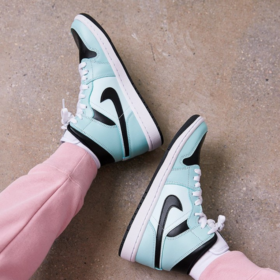 Giày Nike Wmns Air Jordan 1 Mid 'Aqua Black' BQ6472-300 - Ảnh 3
