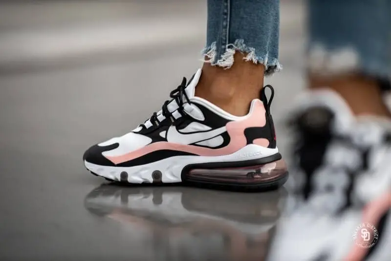 Giày Nike Air Max 270 React Black White Bleached Coral (W) AT6174-005 - Ảnh 4
