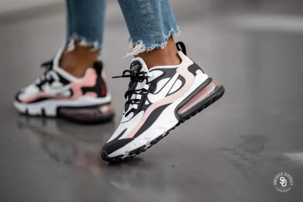 Giày Nike Air Max 270 React Black White Bleached Coral (W) AT6174-005 - Ảnh 5