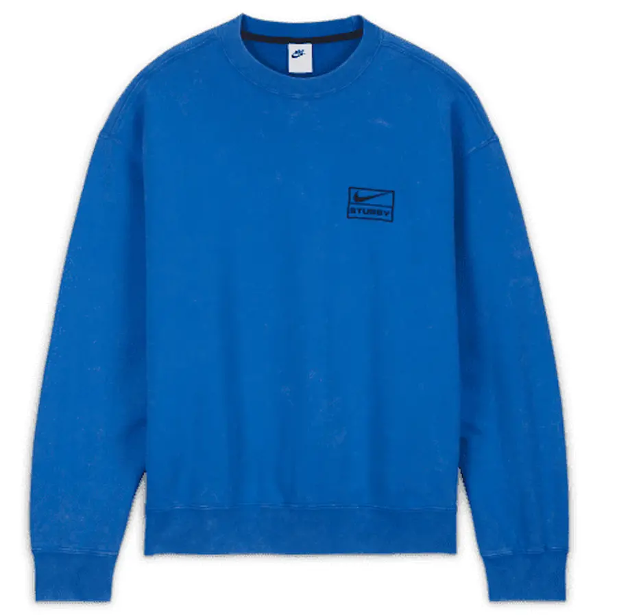 Áo Nike x Stussy Acid Wash Crew Fleece 'Blue' DR4024-480