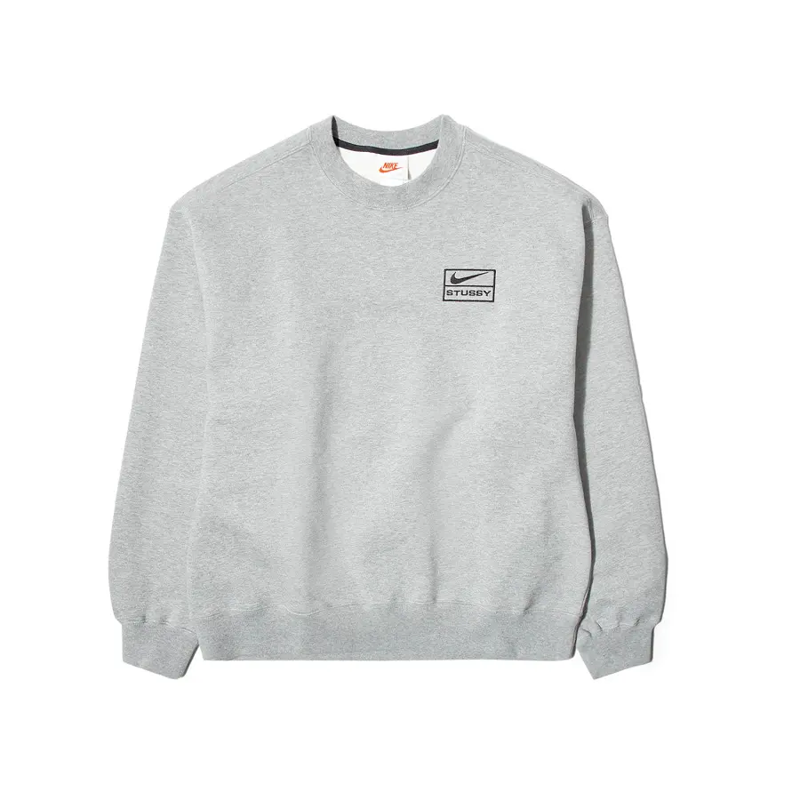 Áo Nike Fleece Crew x Stussy Sweater 'Grey' DO9337-063