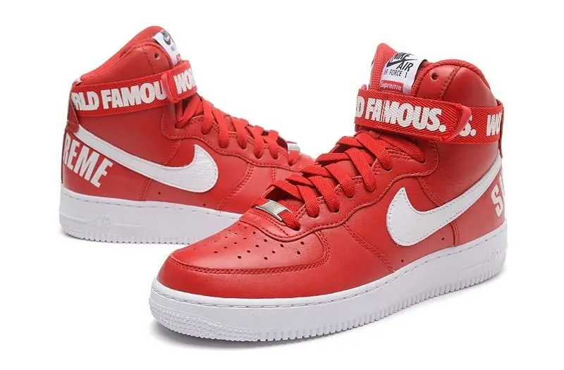 Giày Nike x Supreme Air Force 1 High 'World Famous Red' 698696-610 - Ảnh 3