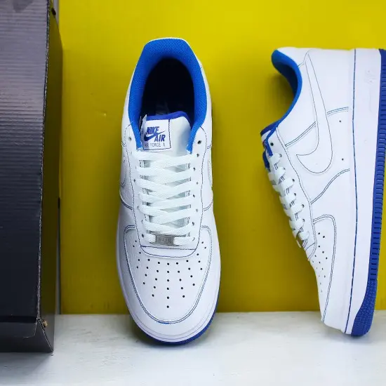 Giày Nike Air Force 1 '07 'Contrast Stitch White Game Royal' CV1724-101 - Ảnh 5