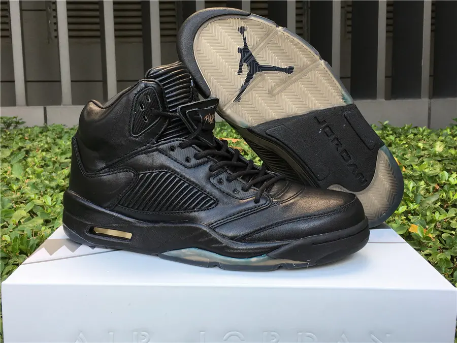 Giày Nike Air Jordan 5 Retro Premium 'Triple Black' 881432-010 - Ảnh 5