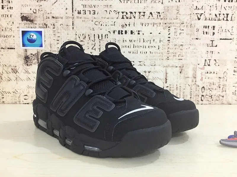 Giày Nike Supreme x Air More Uptempo 'Black' 902290-001 - Ảnh 4