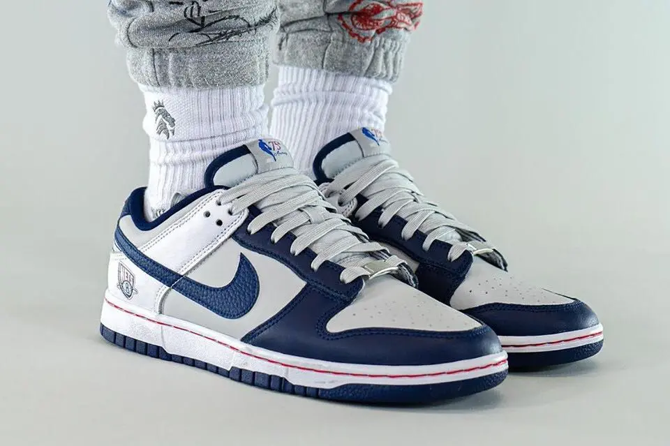 Giày Nike NBA x Dunk Low EMB '75th Anniversary Nets' DD3363-001 - Ảnh 8