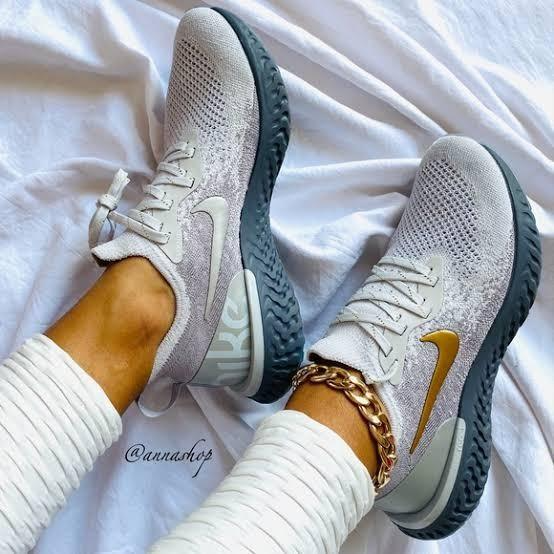 Giày Nike Wmns Epic React Flyknit Premium 'Vast Grey Gold' AV3048-070 - Ảnh 3