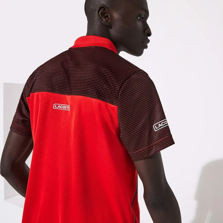 Áo Lacoste Polo SPORT Mesh Sleeved Tennis Red GCR DH4776-51-GCR - Ảnh 4