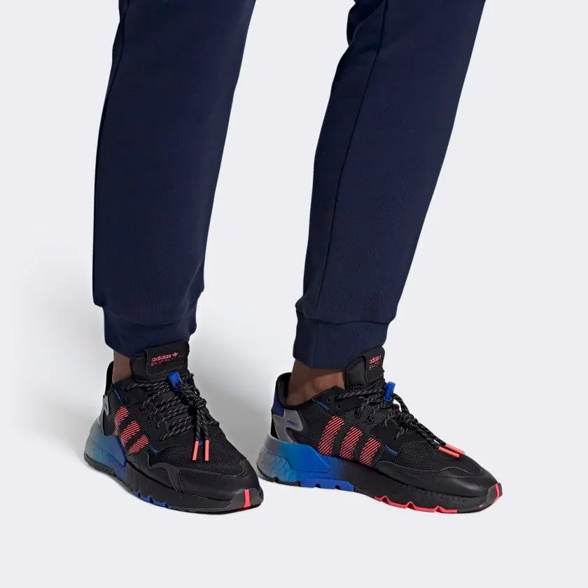Alternative view of Giày Adidas Nite Jogger 'Black Flash Red Blue' FW4275