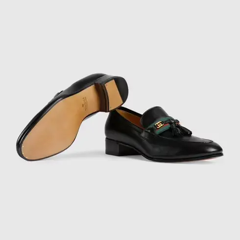 Giày Gucci Men's loafer with Web and Interlocking G 624720-1W610-1066 - Ảnh 4