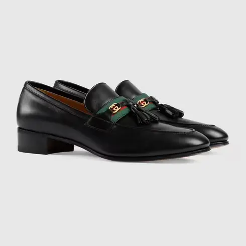 Alternative view of Giày Gucci Men's loafer with Web and Interlocking G 624720-1W610-1066