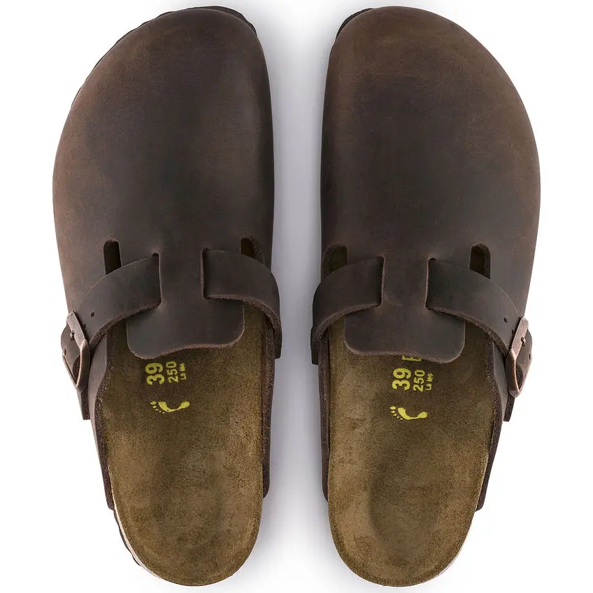 Dép Birkenstock Boston Oiled Leather 'Habana Narrow' 860133 - Ảnh 7