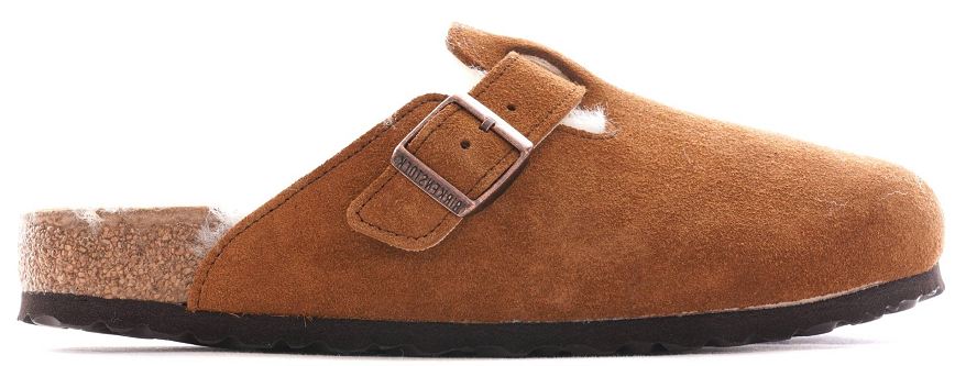 Dép Birkenstock Boston Shearling Suede 'Leather Mink' 1001140