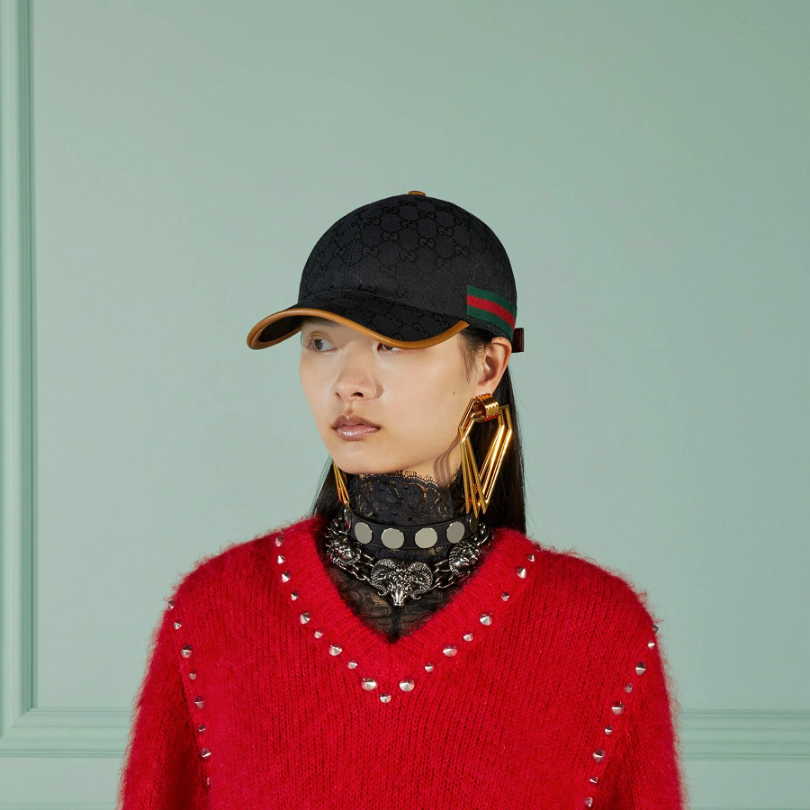 Mũ Gucci Monogram Canvas 'Black' 722381-4HAT7-1065 - Ảnh 2