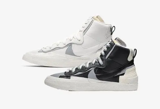 Alternative view of Giày Nike Sacai x Blazer Mid 'White Grey' BV0072-100