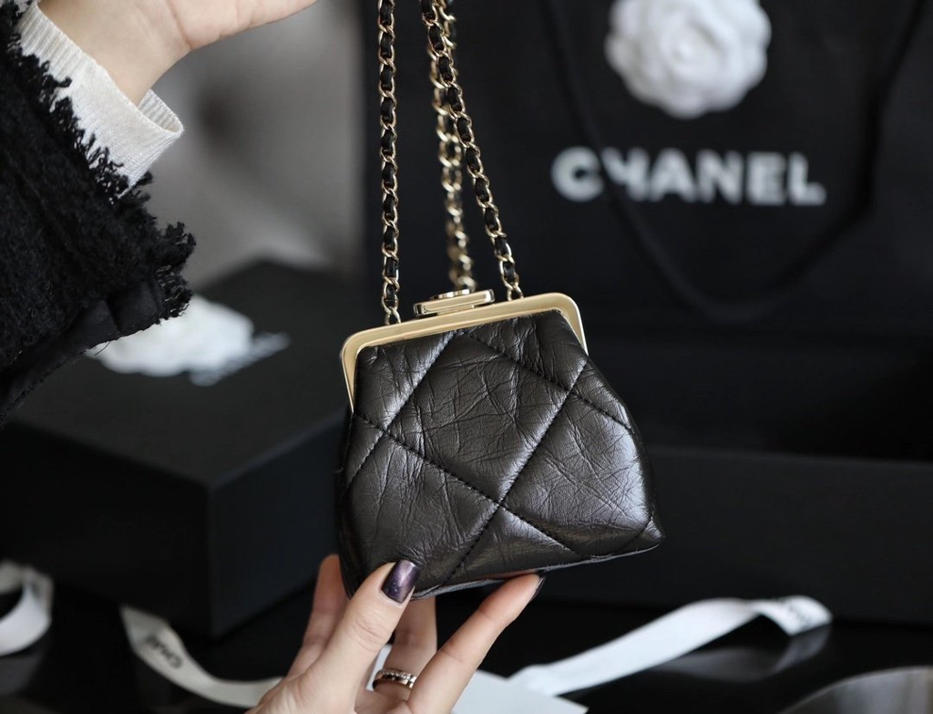 Túi Chanel Small Clutch With Chain 'Black' AP1555-B03941-94305 - Ảnh 2