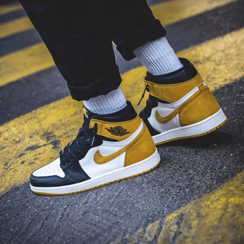 Giày Nike Air Jordan 1 Retro High 'Yellow Ochre' 555088-109 - Ảnh 5