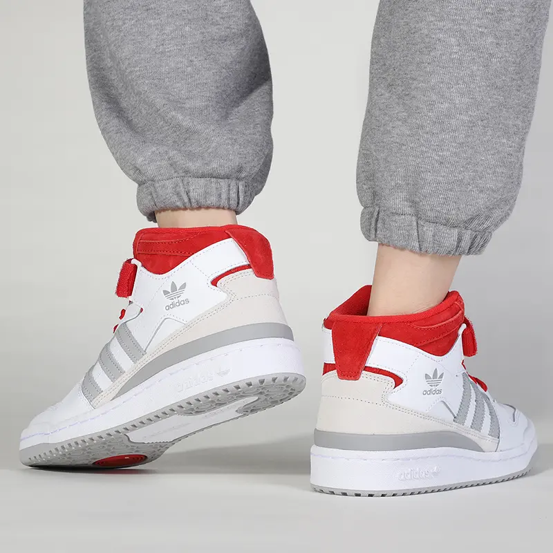 Giày Adidas Forum Mid Combines 'Grey With Varsity Red' FY6819 - Ảnh 4