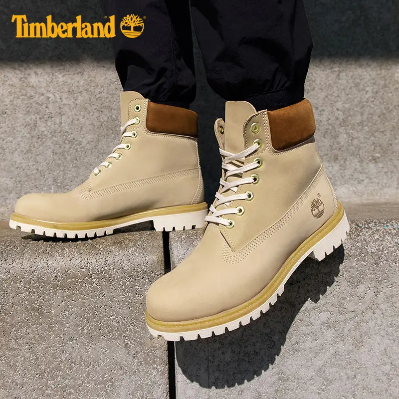 Giày Timberland Men's 6-Inch Waterproof Light Beige Nubuck A2JBX - Ảnh 4