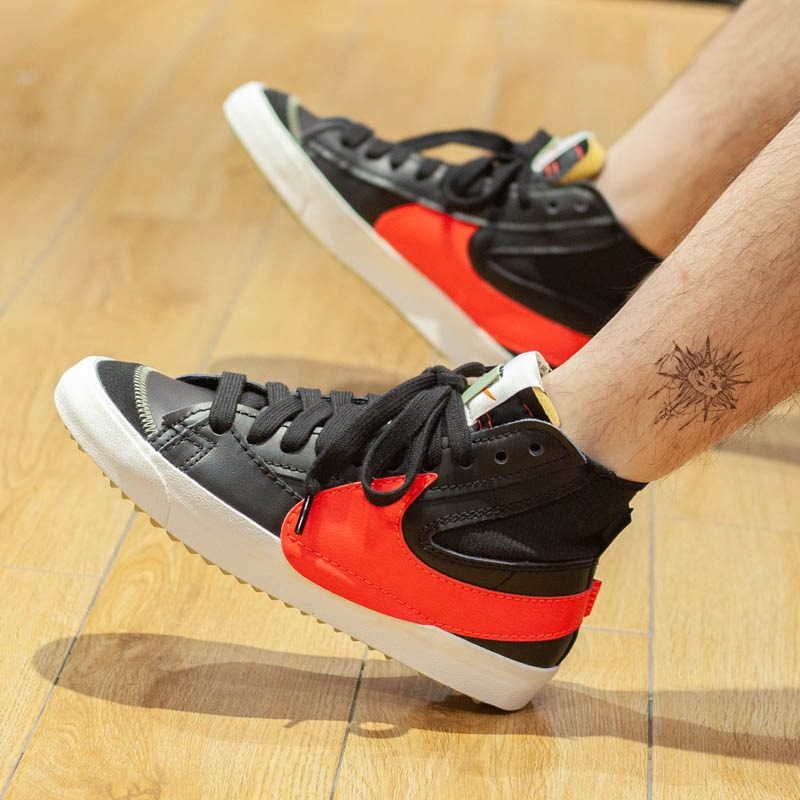 Giày Nike Blazer Mid '77 Jumbo 'Black Bright Crimson' DD3111-001 - Ảnh 4