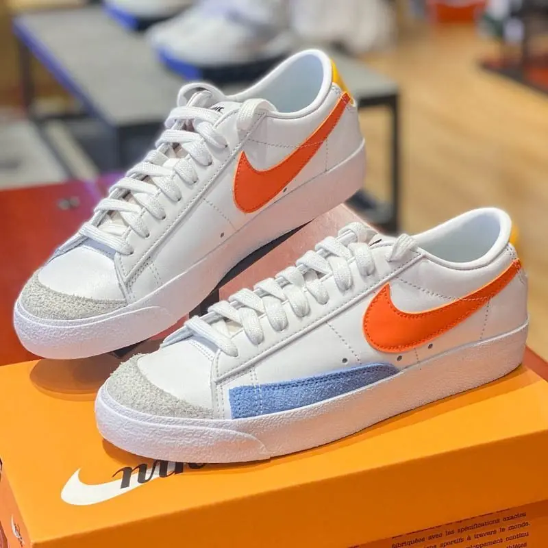 Giày Nike Blazer Low 77 White Orange Lifestyle Shoes DC4769-105 - Ảnh 5