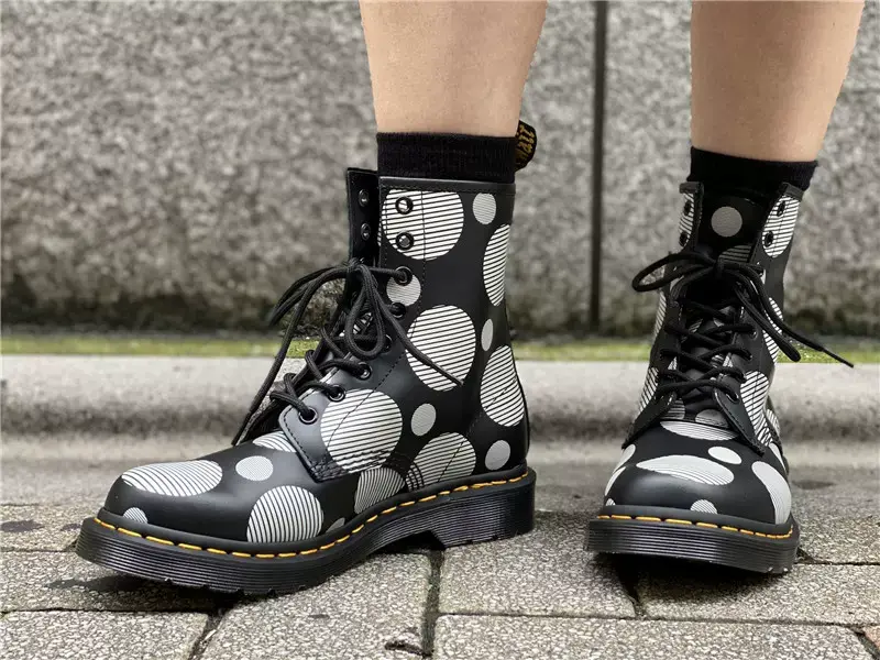 Giày Dr.Martens 1460 Women's Polka Dot Smooth 'Black White' 26876009 - Ảnh 5