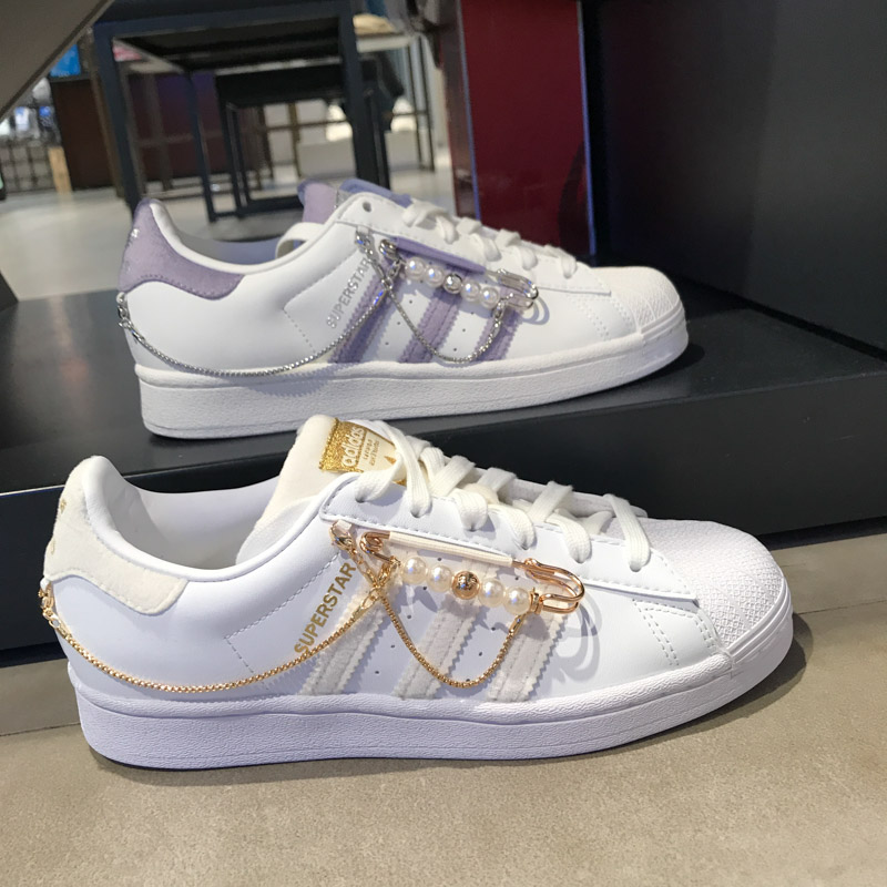 Giày Adidas Superstar Cloud White Off White Gold Metallic GZ3386 - Ảnh 5