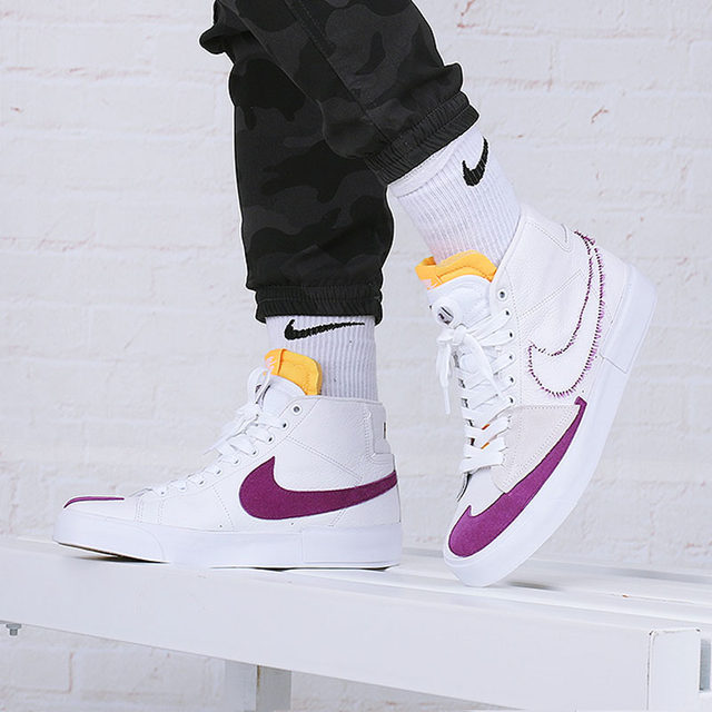Giày Nike Zoom Blazer Mid Edge SB 'White Viotech' DA2189-100 - Ảnh 5