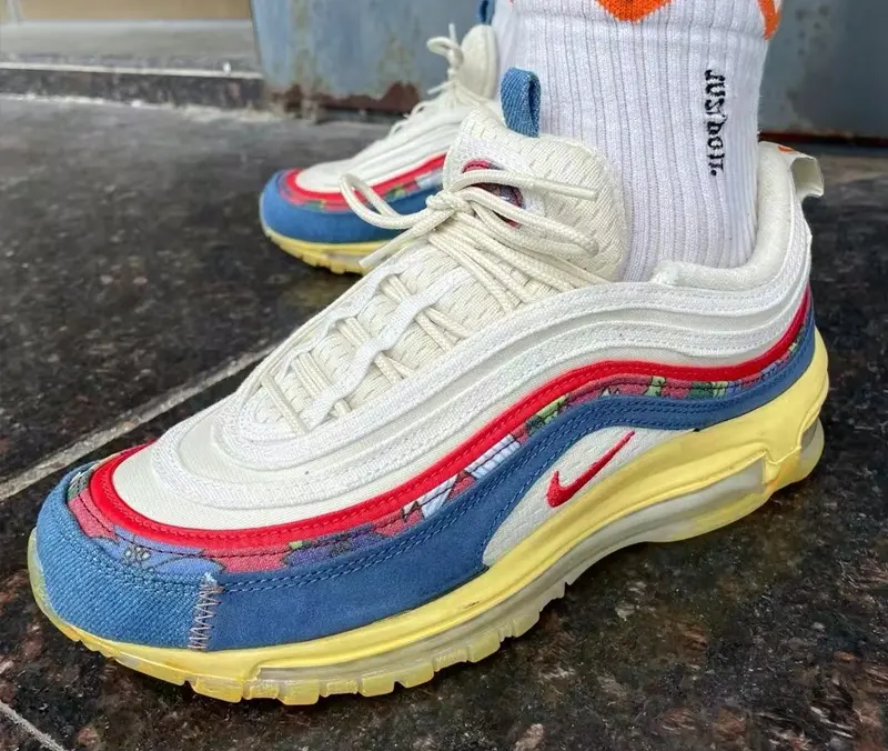 Giày Nike Air Max 97 'Coconut Milk Fossil Denim Red' DV1486-162 - Ảnh 5