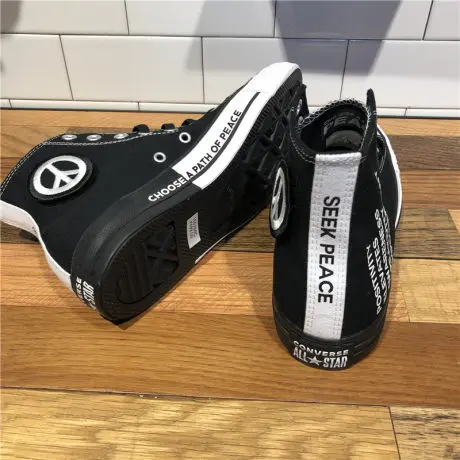 Giày Converse Chuck Taylor All Star High 'Seek Peace Black' 165766C - Ảnh 5