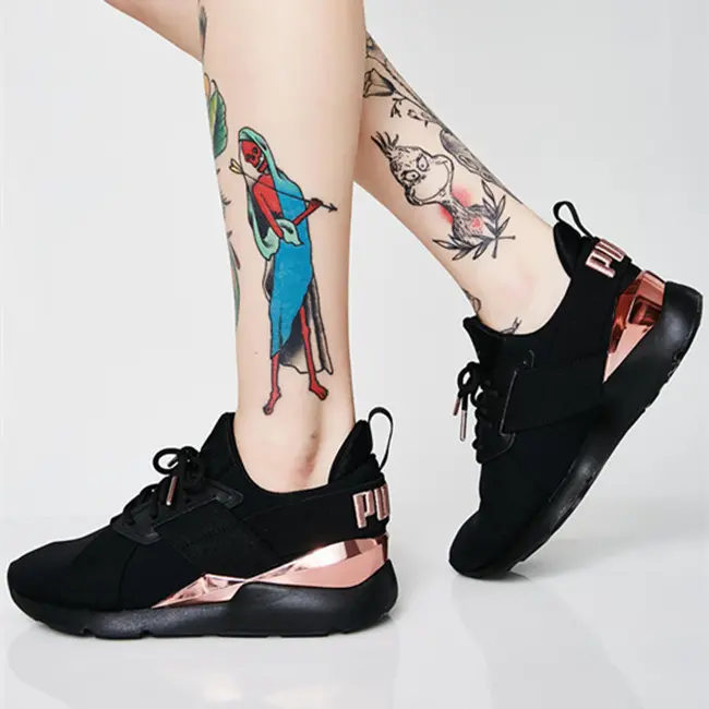 Alternative view of Giày Puma Wmns Muse X-2 Metallic 'Black Rose Gold' 370838-01