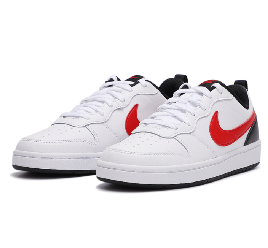 Giày Nike Court Borough Low 2 GS 'White University Red' BQ5448-110 - Ảnh 2