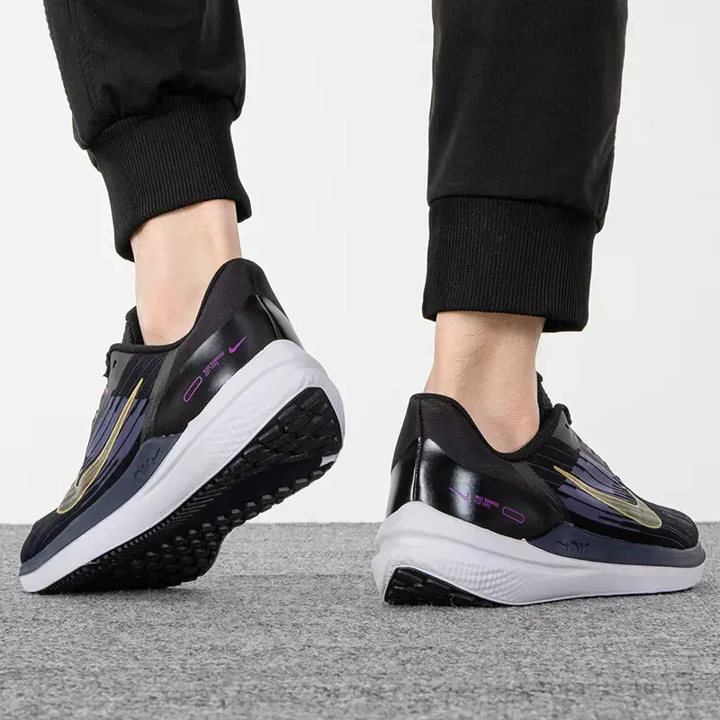 Giày Nike Air Winflo 9 'Black Gold Suede' DD6203-007 - Ảnh 4