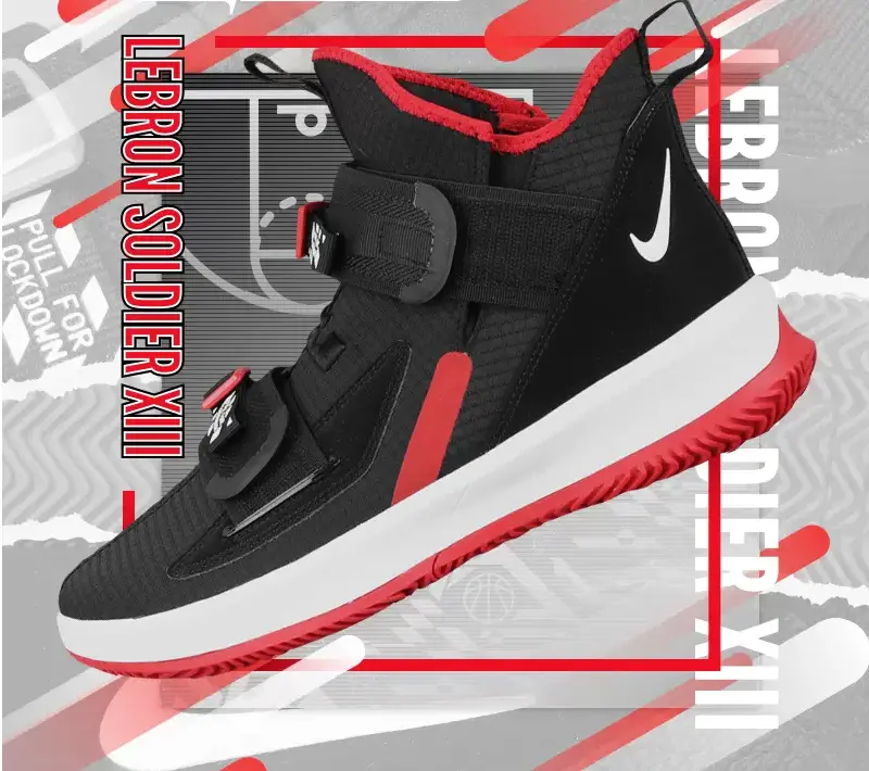 Alternative view of Giày Nike LeBron Soldier 13 'Bred' AR4225-003