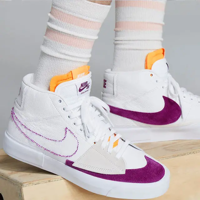 Giày Nike Zoom Blazer Mid Edge SB 'White Viotech' DA2189-100 - Ảnh 8