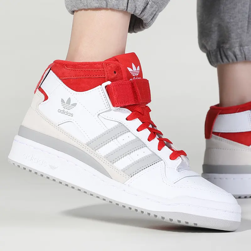 Giày Adidas Forum Mid Combines 'Grey With Varsity Red' FY6819 - Ảnh 3