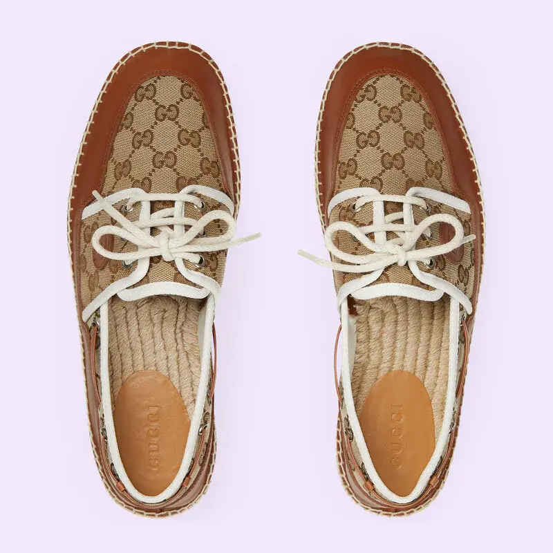 Giày Gucci Lace-Up GG Shoe ‘Beige’ 725799-FAA5X-9780 - Ảnh 4