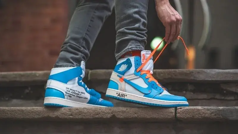 Giày Nike Off-White x Air Jordan 1 Retro High 'University Blue' AQ0818-148 - Ảnh 4