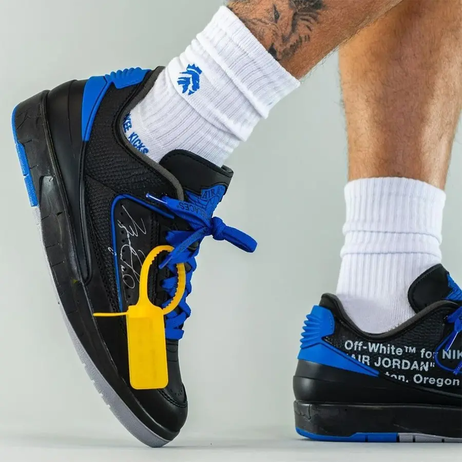 Giày Nike Off-White x Air Jordan 2 Retro Low SP 'Black Varsity Royal' DJ4375-004 - Ảnh 5