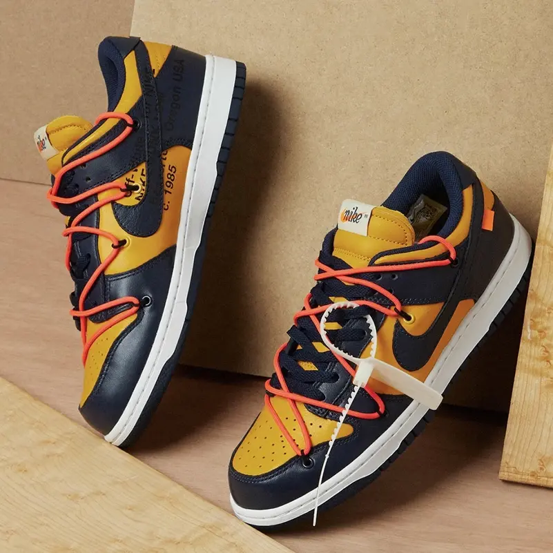 Alternative view of Giày Nike Dunk Low Off-White University Gold Midnight Navy CT0856-700