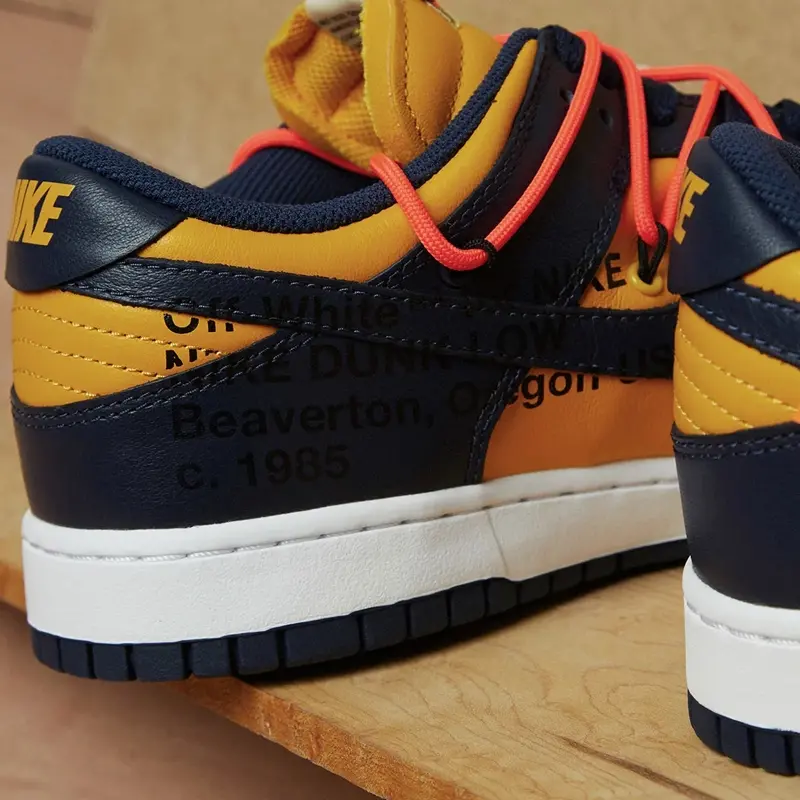 Giày Nike Dunk Low Off-White University Gold Midnight Navy CT0856-700 - Ảnh 4