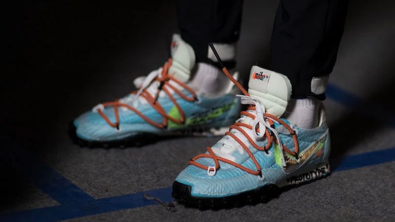 Giày Nike Off-White x Wmns Waffle Racer 'Vivid Sky' CD8180-400 - Ảnh 3