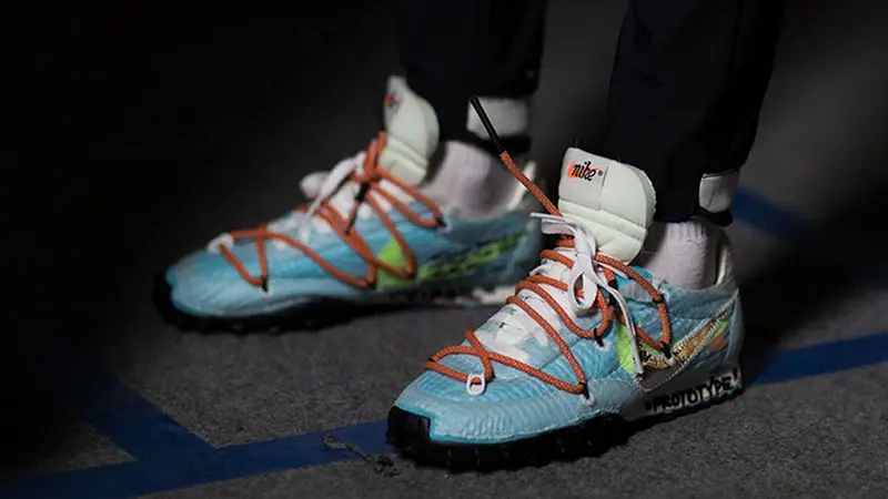 Giày Nike Off-White x Wmns Waffle Racer 'Vivid Sky' CD8180-400 - Ảnh 3