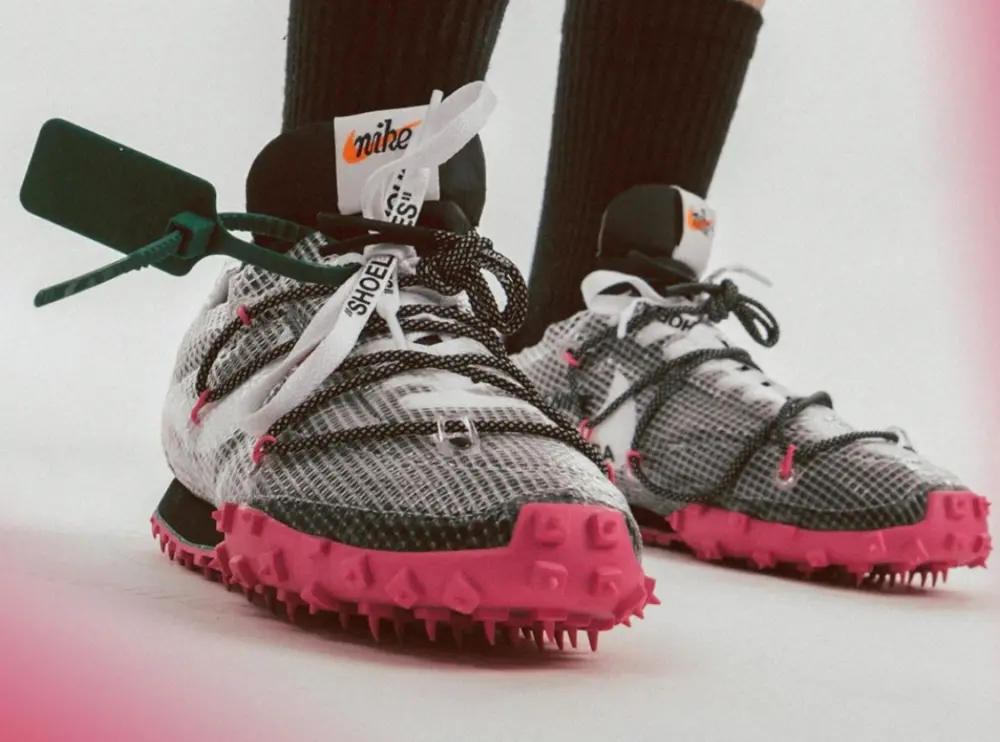 Giày Nike Off-White x Wmns Waffle Racer 'Fuchsia' CD8180-001 - Ảnh 6
