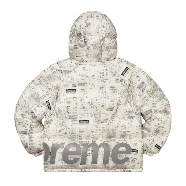 Áo Supreme Hooded Down Jacket 'Receipts' - Ảnh 3