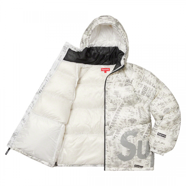 Áo Supreme Hooded Down Jacket 'Receipts' - Ảnh 2